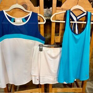 Cross Court Women's 3 pc. Tennis Tops and Skirt Set (Size: L)
